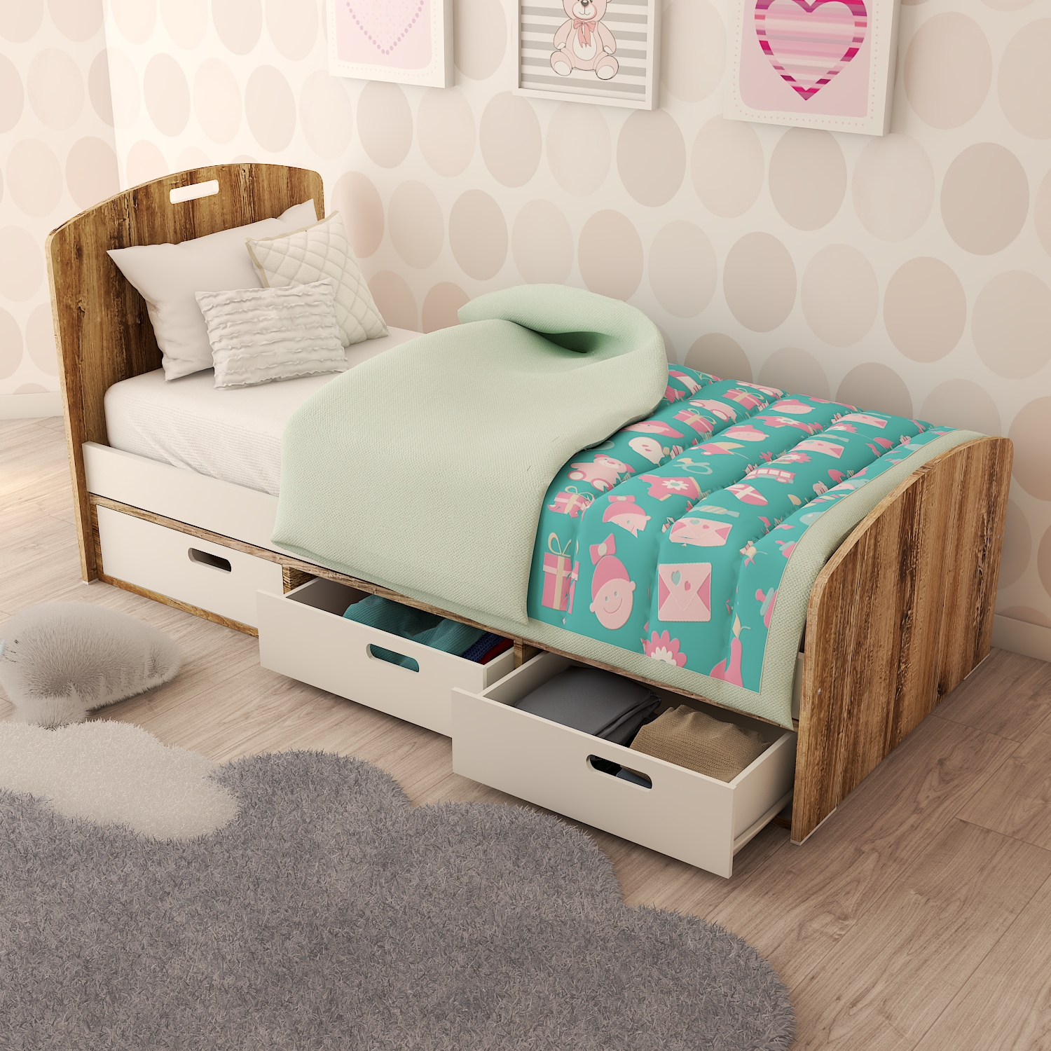 Cama Seren cajonera