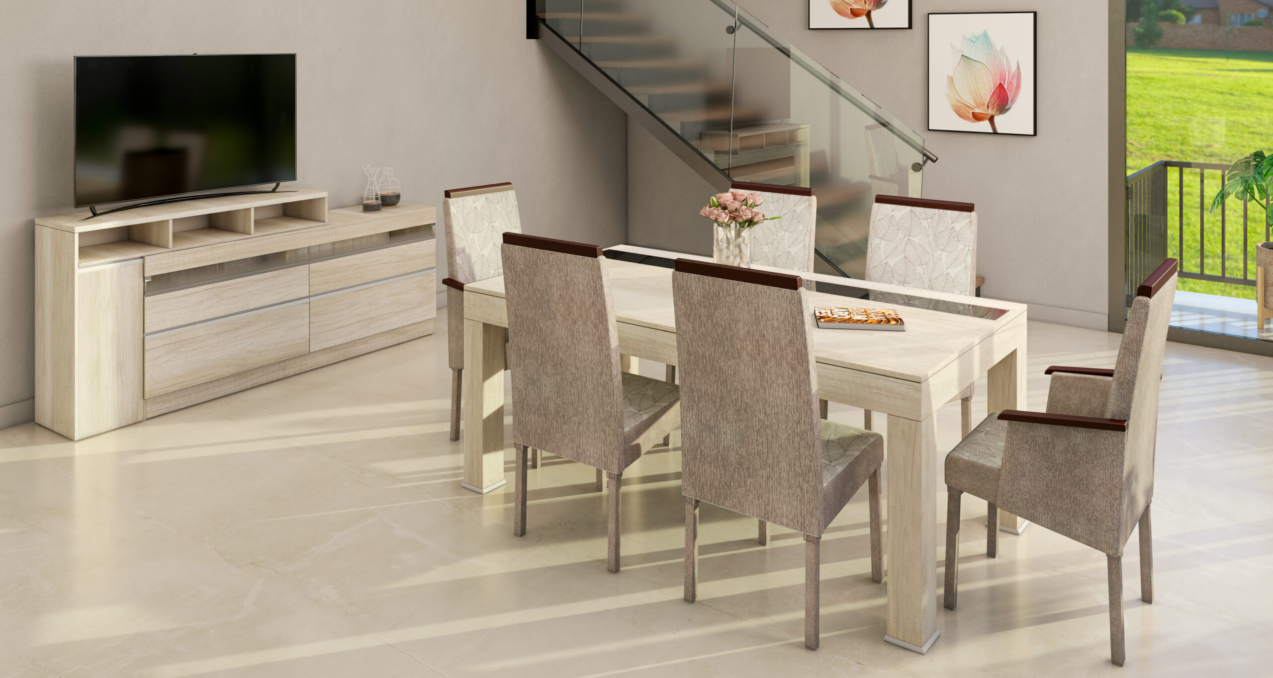 Mesa Benicio Helsinky + Bahiut Tempo con accesorio