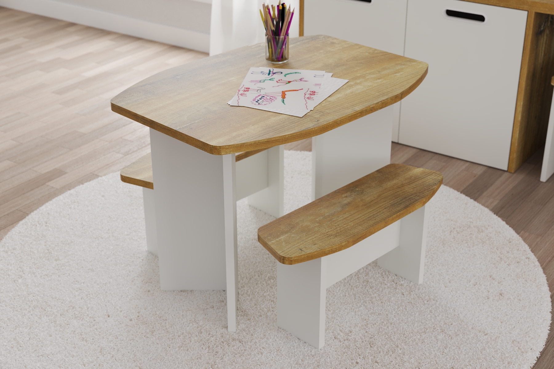 Juego de mesa y banquito